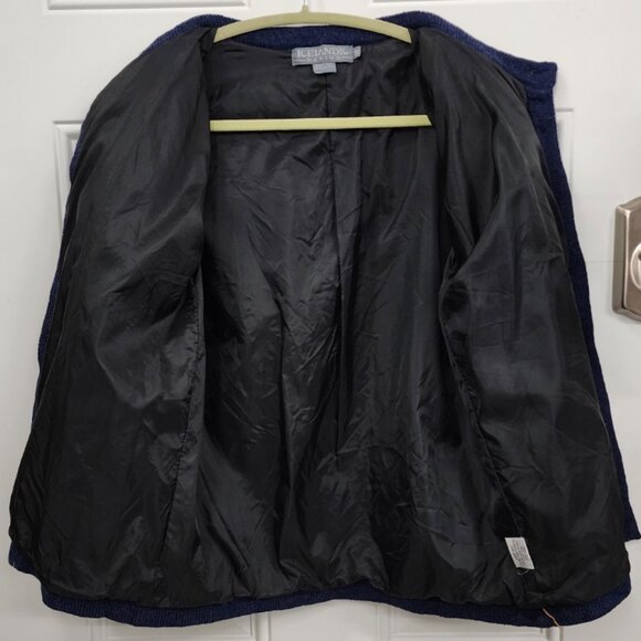 Icelandic Design Cardigan Sweater - Field with Trees & Sheep / Lambs - Small - Picture 10 of 11